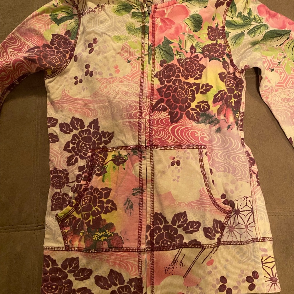 Lucky Brand Y2K Pink Floral Hoodie